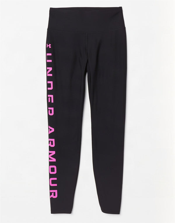 Under Armour Damen Heat Gear Graphic Leggings UK 10 Small Schwarz Polyester