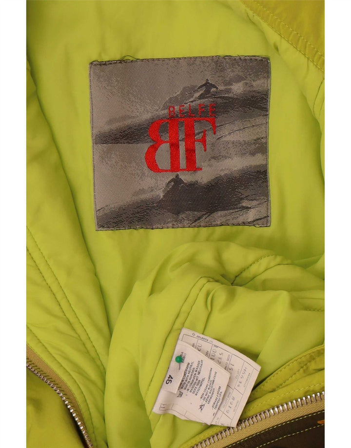 Belfe Womens Oversized Ski Jacket IT 46 Large Green Floral Polyester