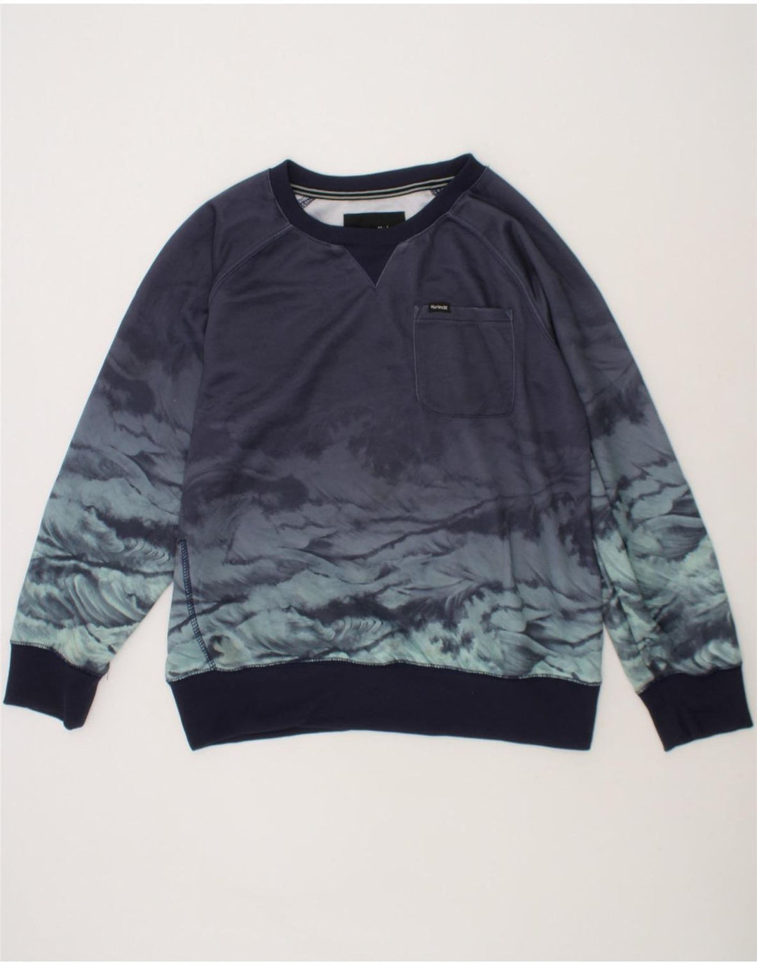HURLEY Boys Sweatshirt Jumper 11-12 Years Medium  Navy Blue Tie Dye Vintage Hurley and Second-Hand Hurley from Messina Hembry 