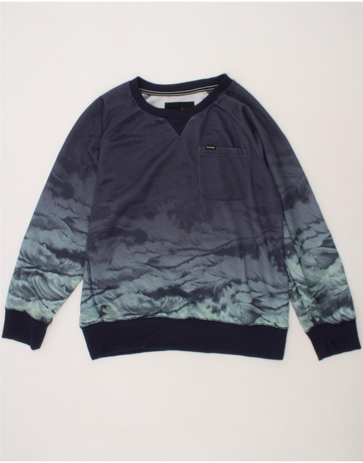 HURLEY Boys Sweatshirt Jumper 11-12 Years Medium  Navy Blue Tie Dye Vintage Hurley and Second-Hand Hurley from Messina Hembry 