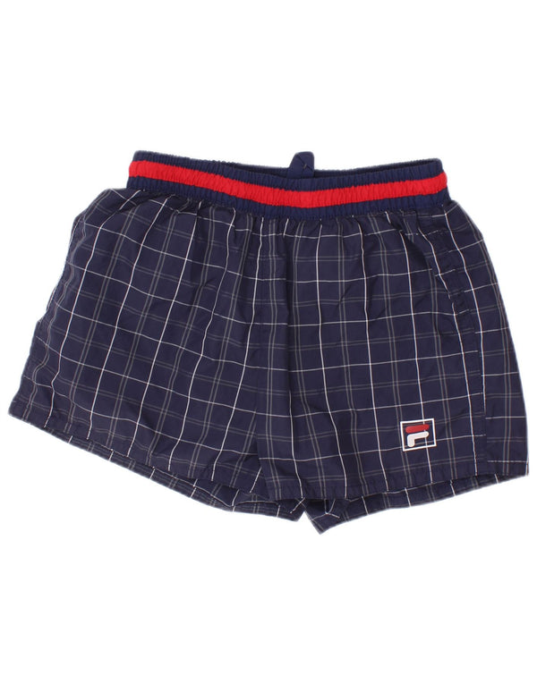 Pantaloncini da bagno Fila per ragazzi 7-8 anni blu navy a quadri