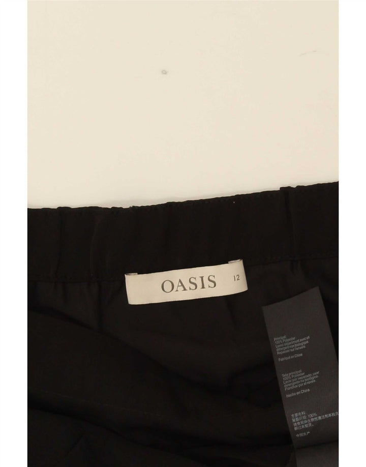 Oasis Top de manga 3/4 con hombros descubiertos para mujer UK 42 Poliéster negro mediano