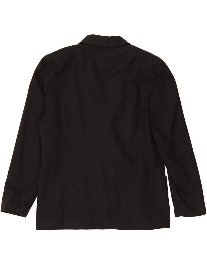 VINTAGE Womens Double Breasted Blazer Jacket IT 46 Large Black Wool Vintage Vintage and Second-Hand Vintage from Messina Hembry 