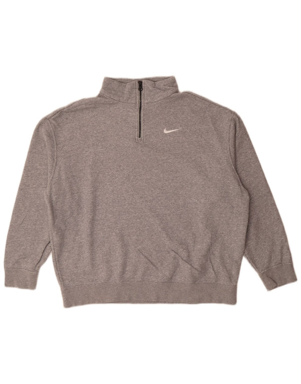 Męska bluza z kapturem i zamkiem błyskawicznym Nike o luźnym kroju XS, szara, nakrapiana bawełna