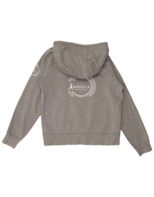 Nike Mens Graphic Hoodie Jumper Medium Grey Flecked Cotton