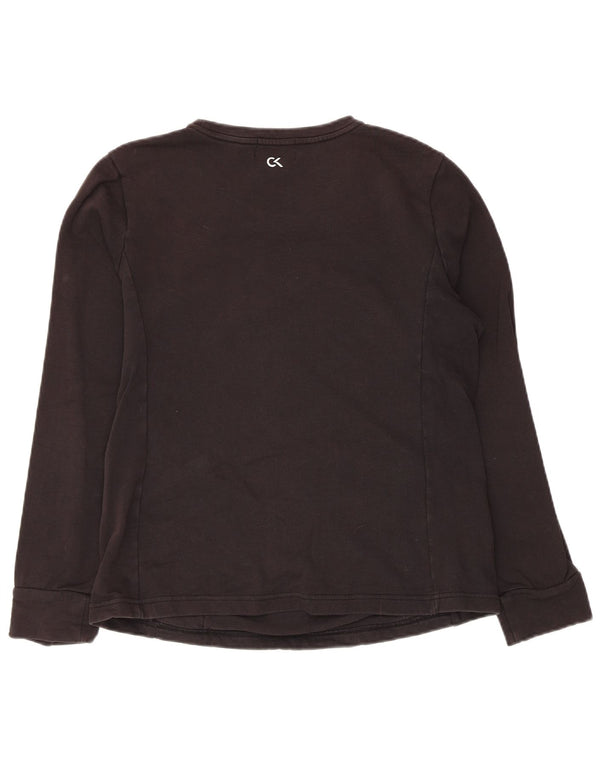 Top pentru femei Calvin Klein cu mânecă lungă UK 14, mare, negru, bumbac