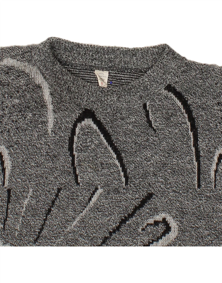 VINTAGE Womens Crew Neck Jumper Sweater EU 48 2XL Grey Polyester Vintage Vintage and Second-Hand Vintage from Messina Hembry 