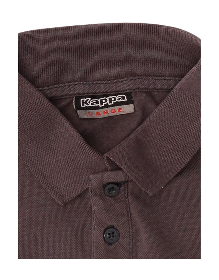 KAPPA Mens Polo Shirt Large Grey Cotton