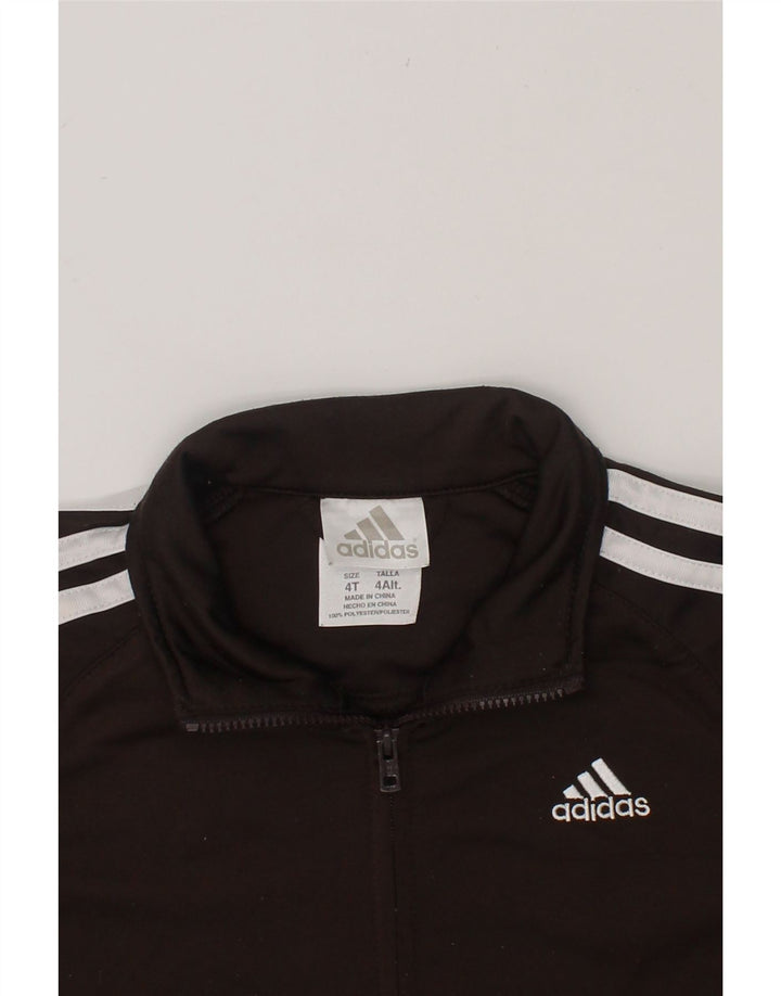 ADIDAS Boys Graphic Tracksuit Top Jacket 3-4 Years Brown Polyester Vintage Adidas and Second-Hand Adidas from Messina Hembry 