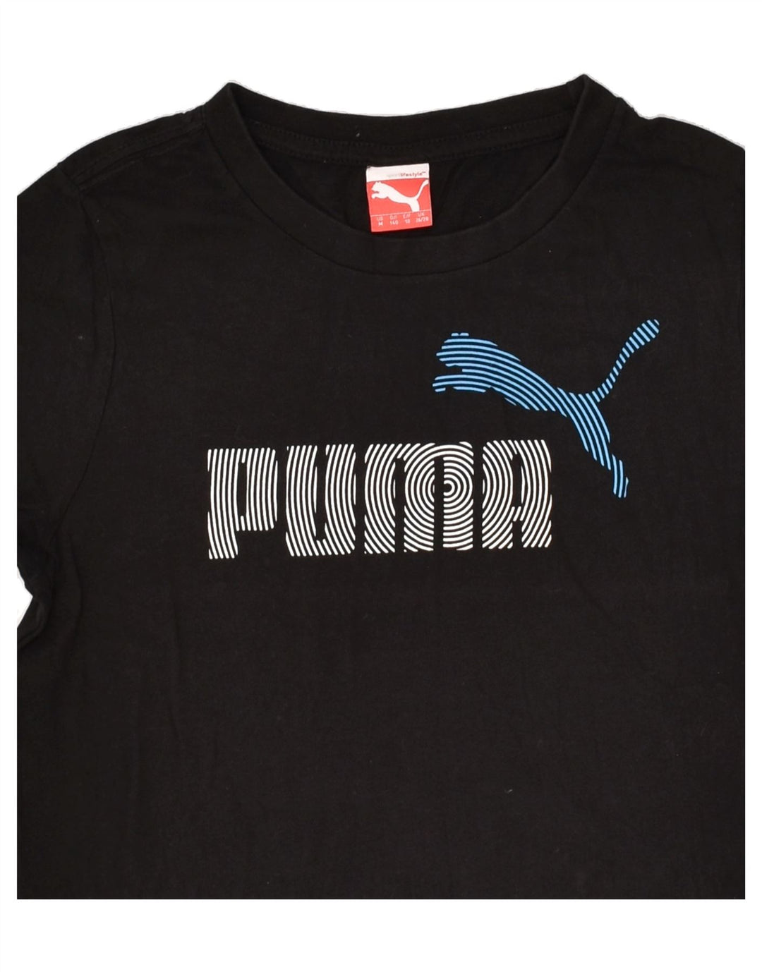 PUMA Boys Graphic T-Shirt Top 9-10 Years Medium Black | Vintage Puma | Thrift | Second-Hand Puma | Used Clothing | Messina Hembry 