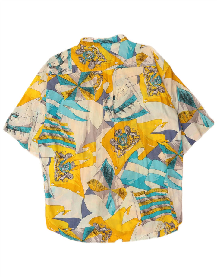 Massaro Herren-Kurzarmhemd mit abstraktem Muster, XL, mehrfarbig