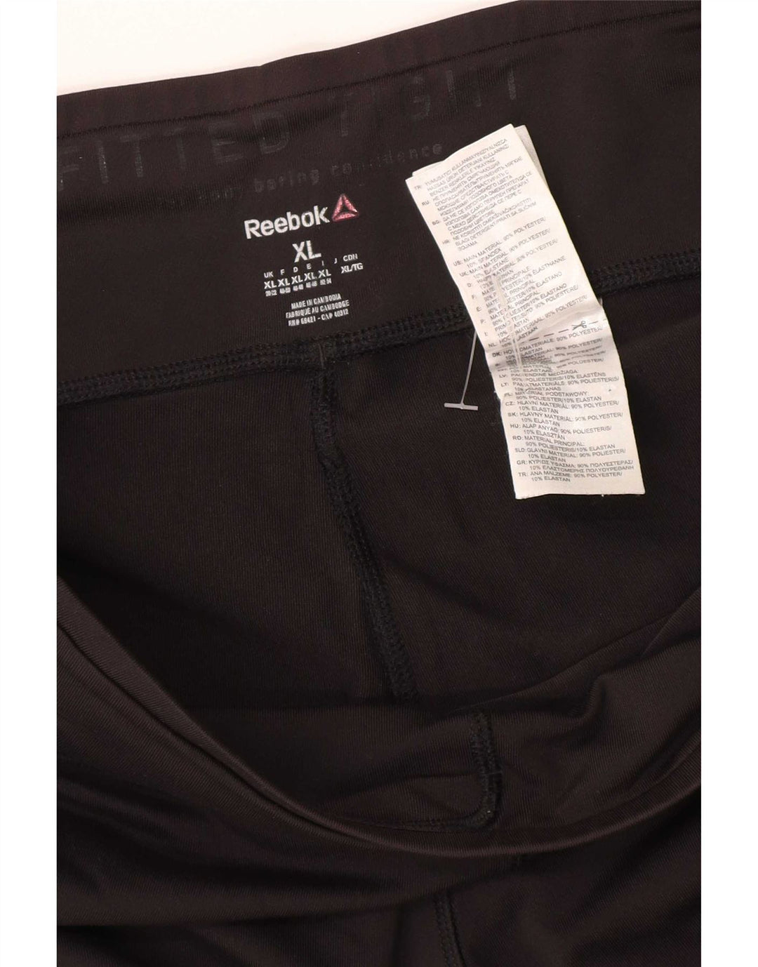 Reebok Dame Leggings UK 20/22 XL Sort Polyester