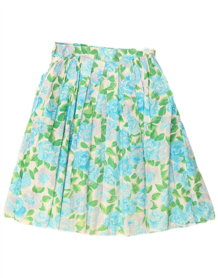 BENETTON Womens Pleated Skirt IT 44 Medium W28  Multicoloured Floral