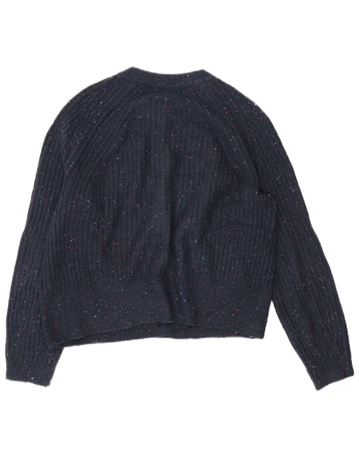 Marks & Spencer Womens Cardigan Sweater UK 14 Medium Navy Blue Flecked