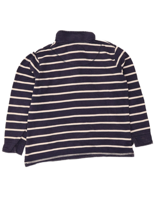 Crew Clothing Pull à col zippé pour femme UK 10 Petit Bleu Marine Rayé