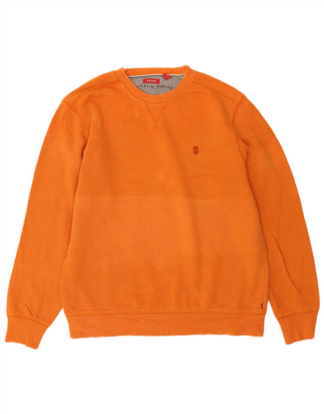 Izod Mens Sweatshirt Jumper Medium Orange Cotton