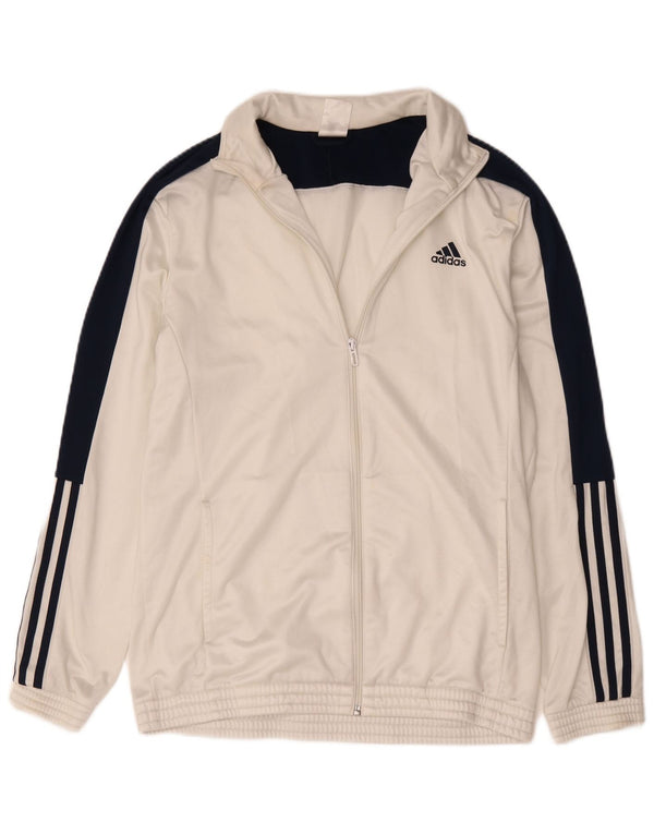 Adidas - Chaqueta de chándal para hombre, talla 44/46, poliéster color blanco grande