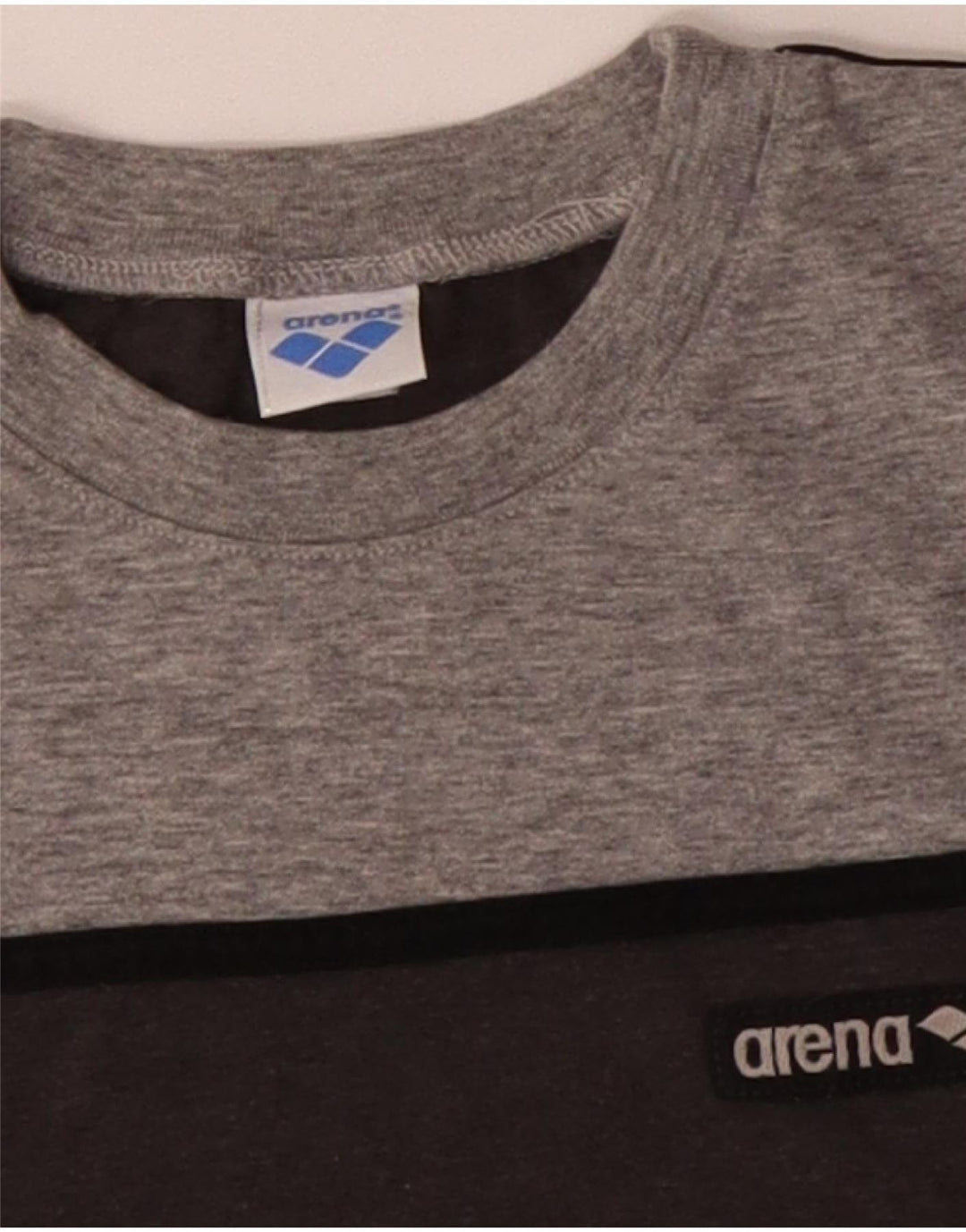 ARENA Mens T-Shirt Top Medium Grey Colourblock Cotton