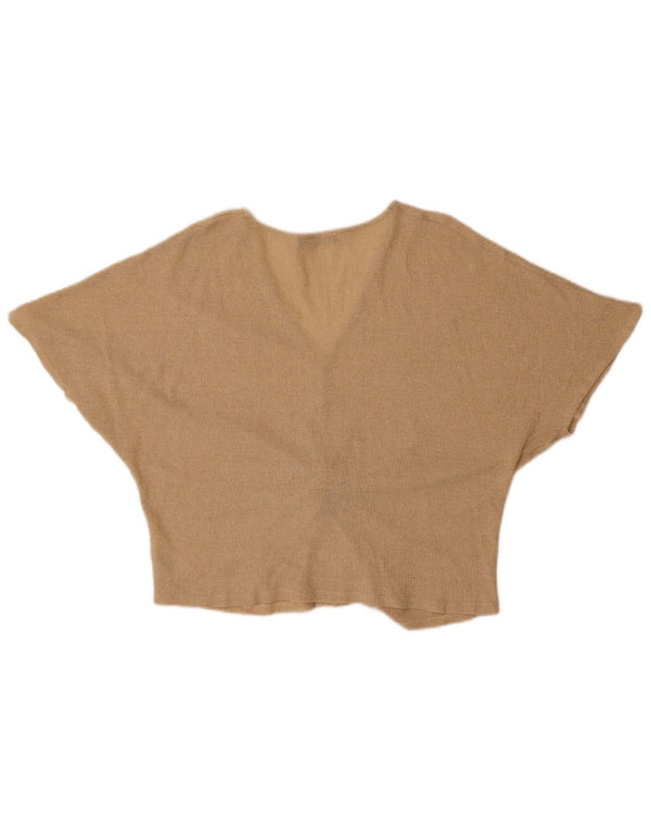 Marks & Spencer Dame Batwing Bluse Top UK 16 Large Gold Flecked Viscose