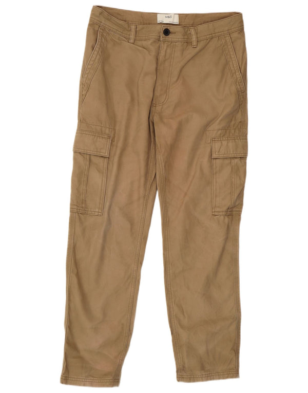 Marks & Spencer Pantalon cargo droit pour homme W32 L29 Coton beige