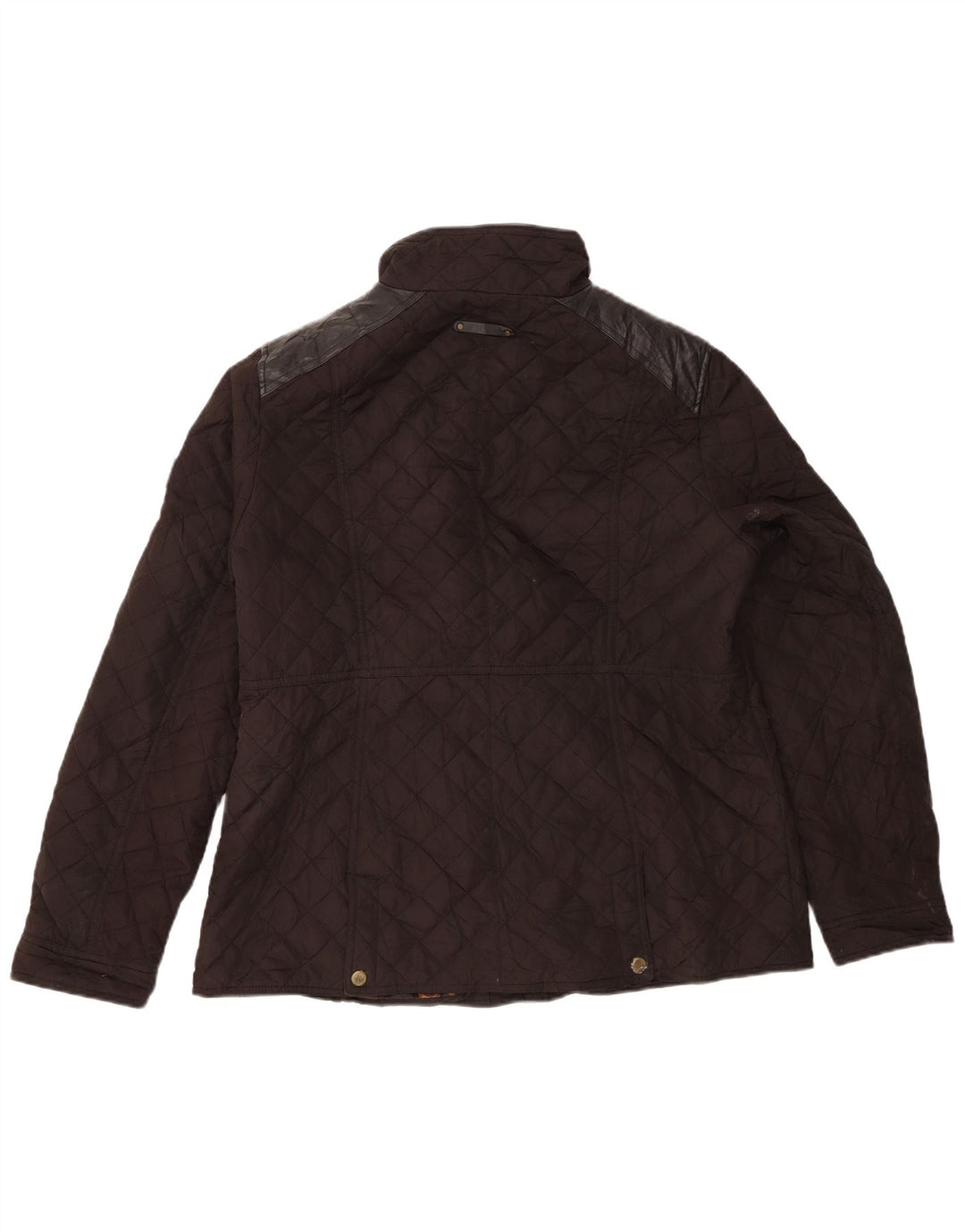 Ralph Lauren Quiltet jakke til kvinder UK 14 Stor brun polyester