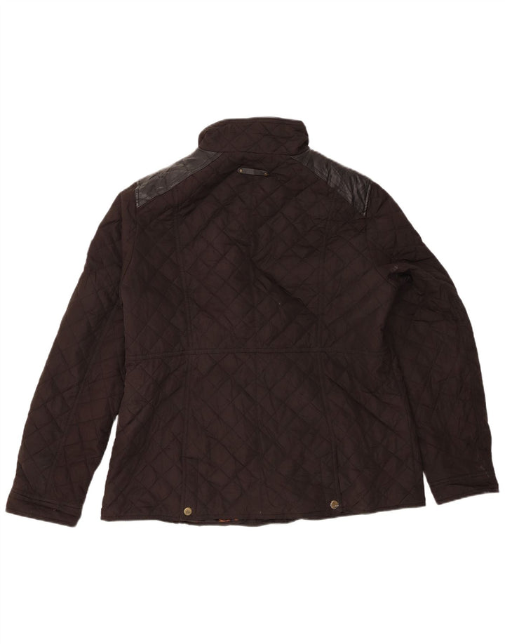 Ralph Lauren Quiltet jakke til kvinder UK 14 Stor brun polyester