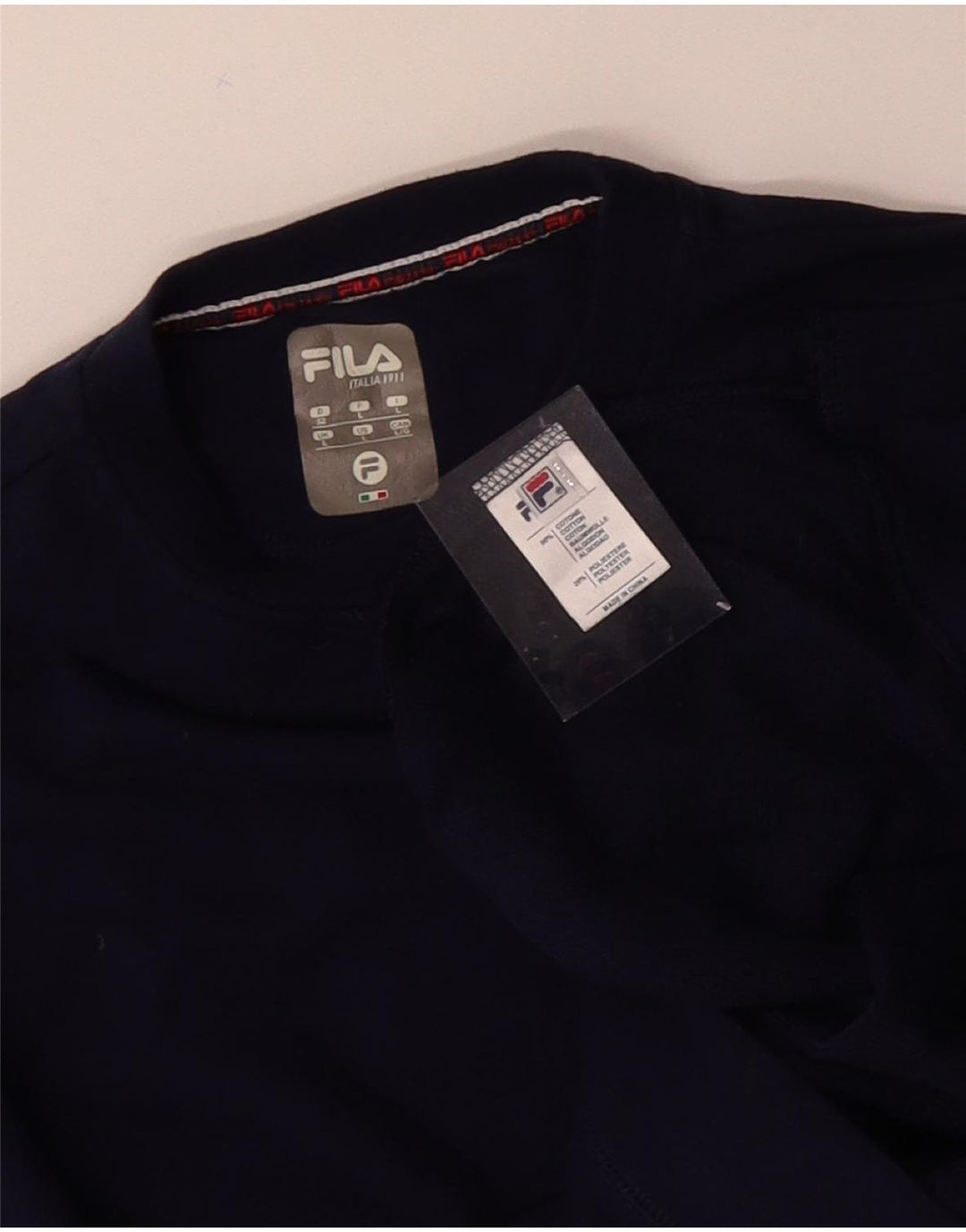 FILA Mens Sweatshirt Jumper Large Navy Blue Cotton