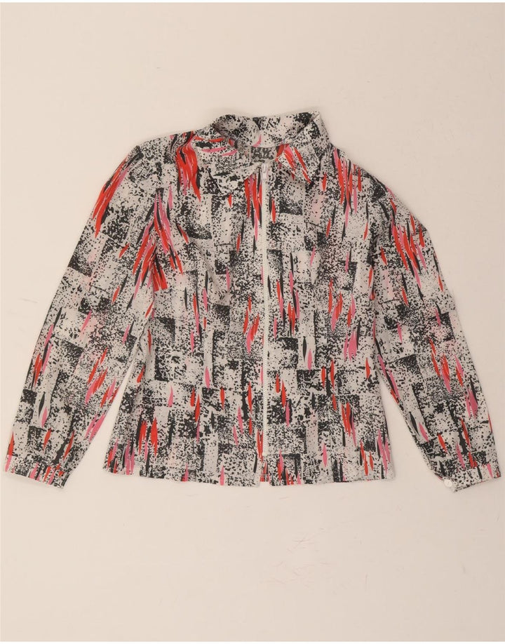 VINTAGE Womens Abstract Pattern Shirt Blouse UK 12 Medium Multicoloured Vintage Vintage and Second-Hand Vintage from Messina Hembry 