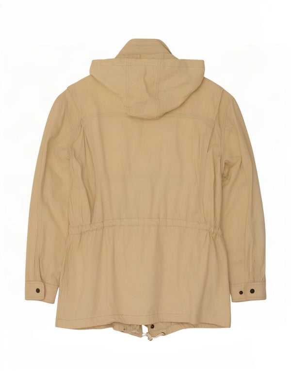 Leader Mens Hooded Utility Jacket UK 40 Large Beige Cotton