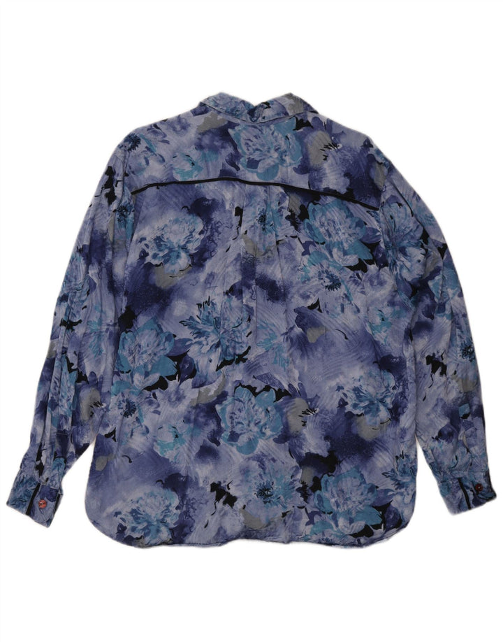 Sisley Mens Shirt Medium Blue Floral