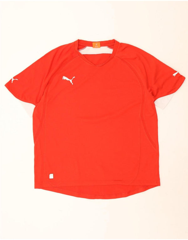 Puma Herre T-Shirt Top XL Rød Colourblock