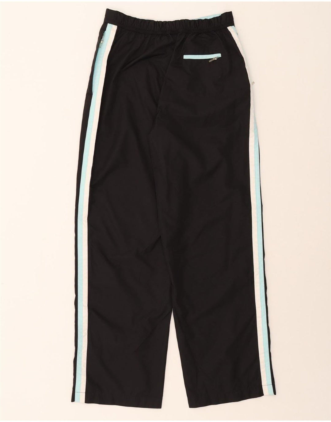 IZOD Womens Tracksuit Trousers UK 10 Small Black Striped Polyester Vintage Izod and Second-Hand Izod from Messina Hembry 