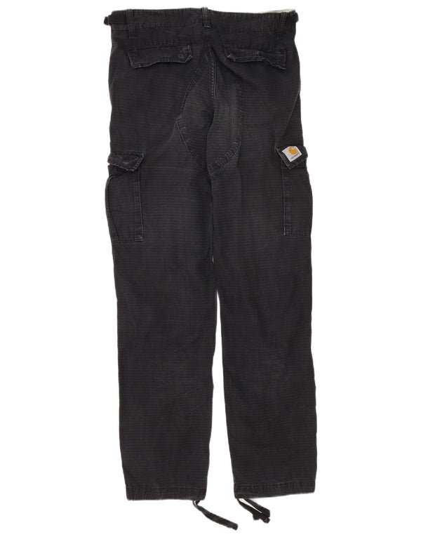 Pantaloni cargo dritti da uomo Carhartt W29 L32 cotone a quadretti neri