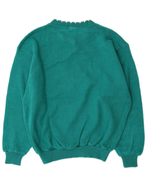 vintage Womens Crew Neck Jumper Sweater UK 16 Grand Acrylique Vert
