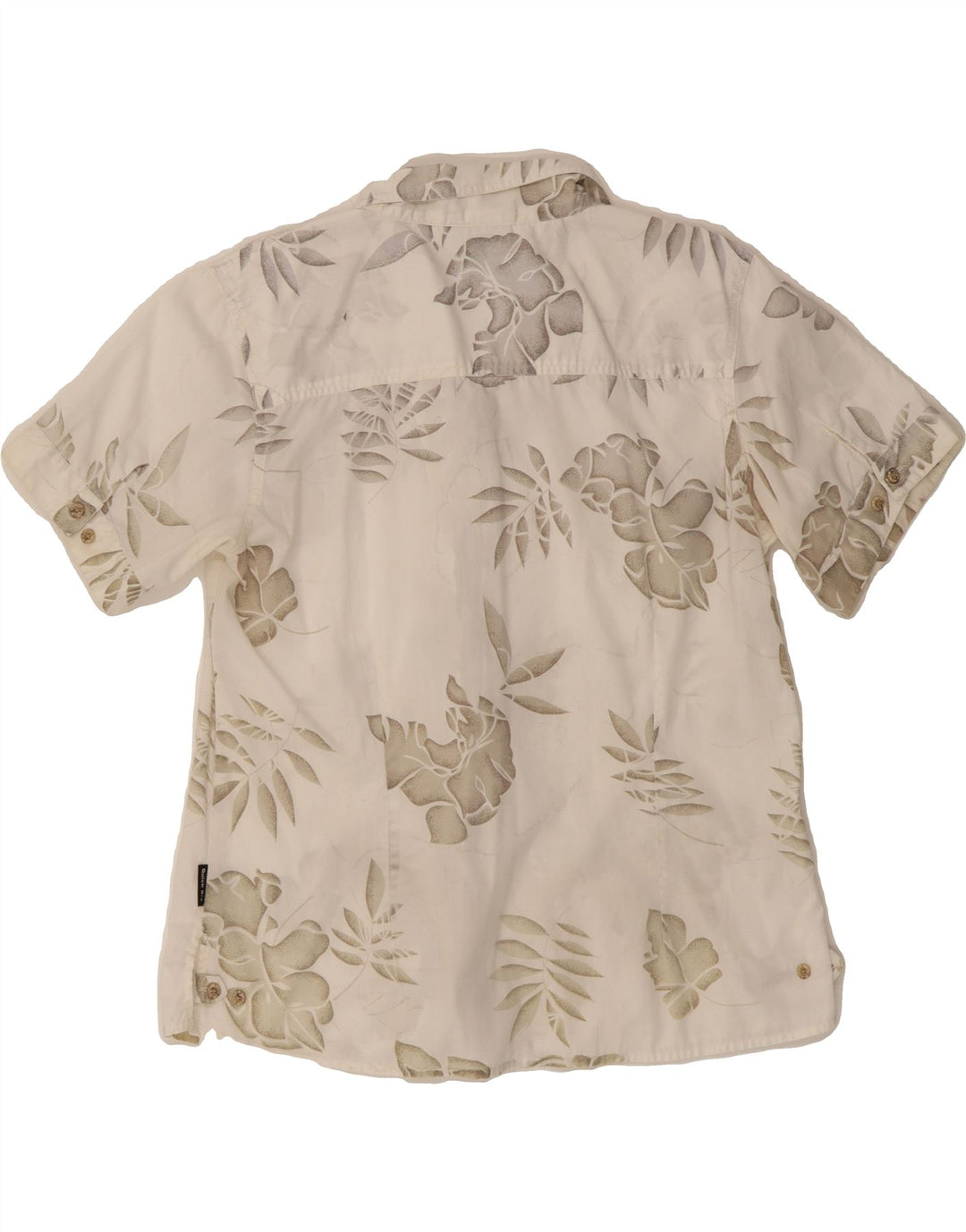 MCKINLEY Womens Short Sleeve Shirt IT 42 Medium Off White Floral Polyester Vintage McKinley and Second-Hand McKinley from Messina Hembry 