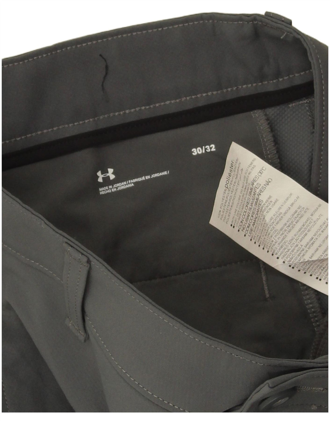 Under Armour Mens Slim Chino Trousers W30 L32 Grey Polyester