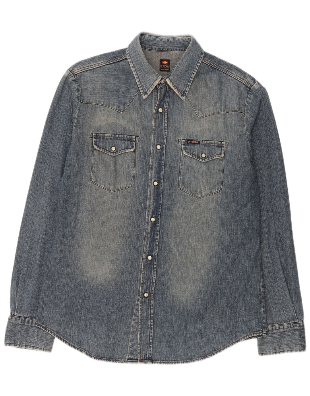 Energie Mens Denim Shirt Large Blue Cotton