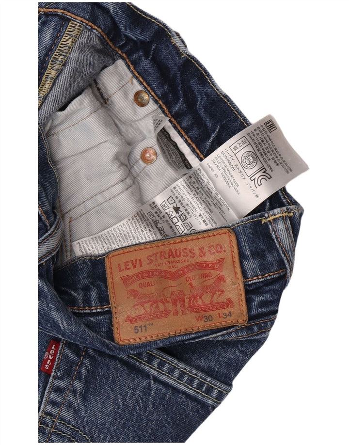 Levi's Mens 511 Slim Jeans W30 L34 Blue Cotton
