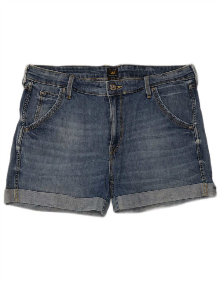 LEE Womens Logger Denim Shorts W31 Medium Blue Cotton
