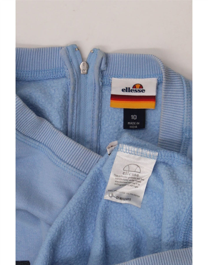 Ellesse Womens Graphic Oversized Sweatshirt Jumper UK 10 Small Blue Cotton
