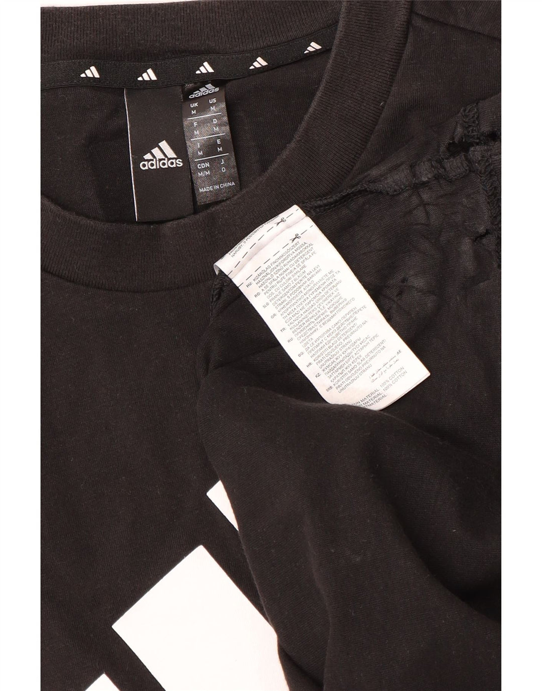 Adidas Mens Graphic T-Shirt Top Medium Black Cotton