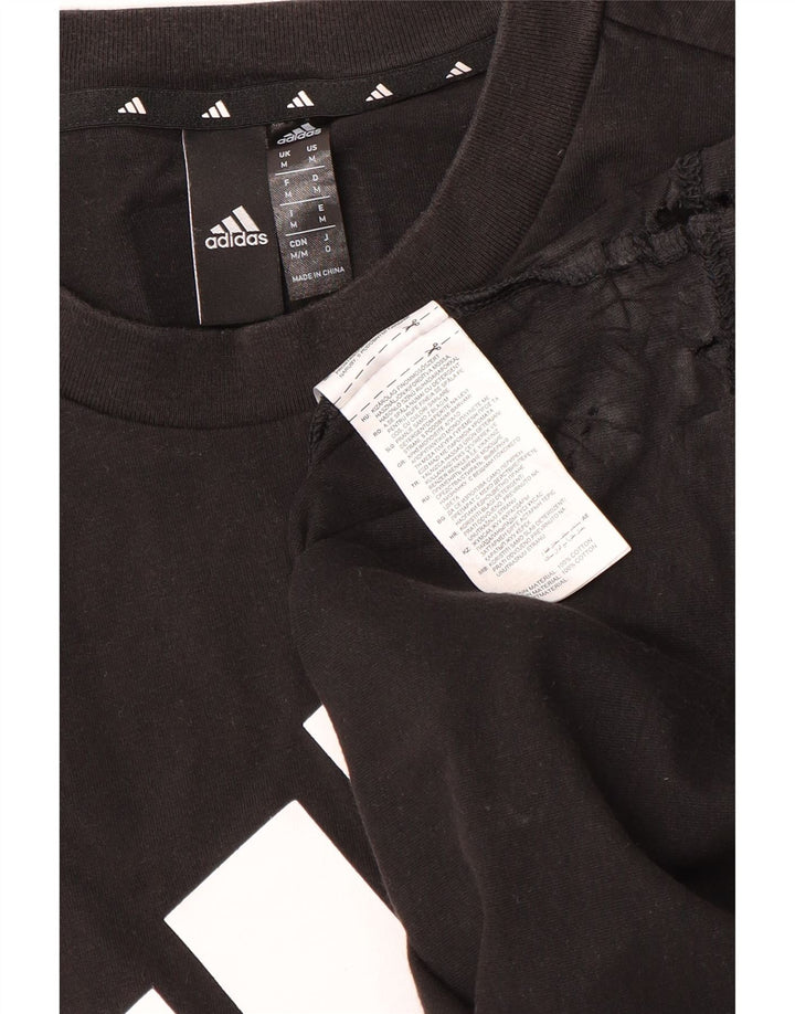 Adidas Mens Graphic T-Shirt Top Medium Black Cotton