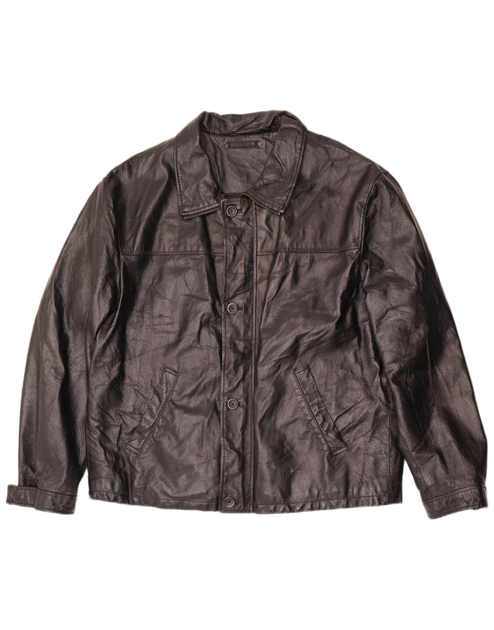 La Pelle Mens Leather Jacket IT 58 4XL Black