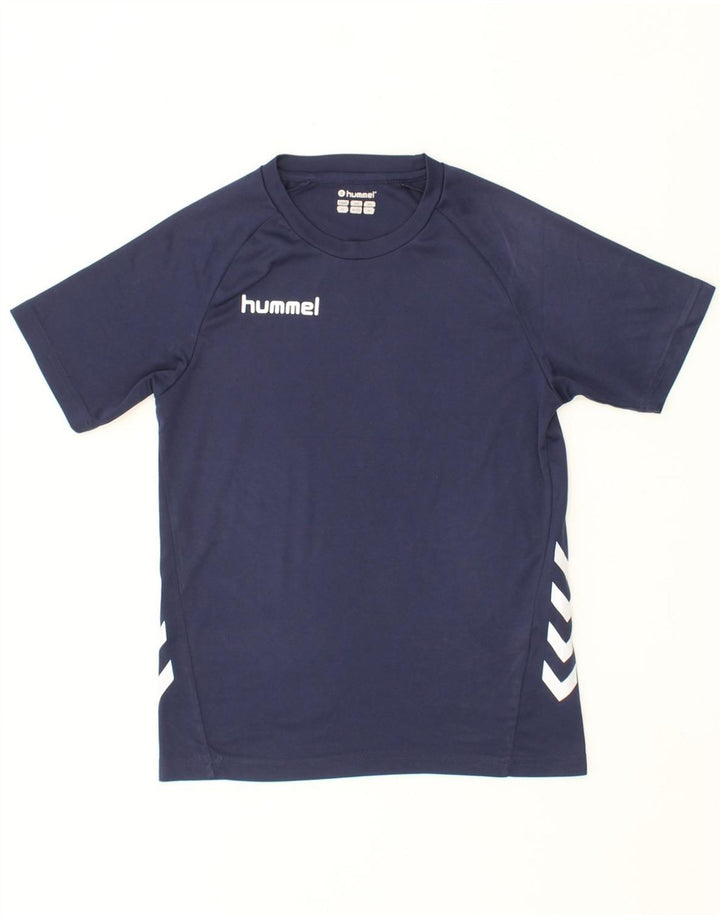 HUMMEL Boys Graphic T-Shirt Top 11-12 Years Navy Blue Polyester Vintage Hummel and Second-Hand Hummel from Messina Hembry 
