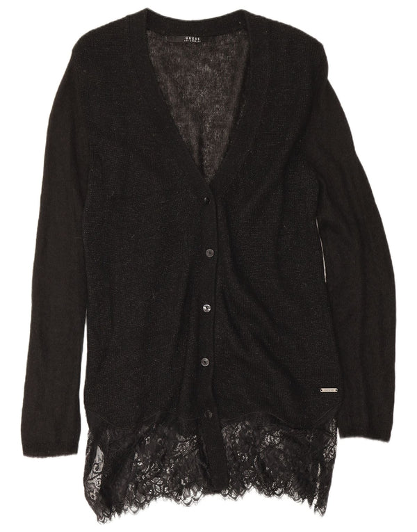 Guess Longline-Cardigan für Damen, Gr. 10, Größe S, Schwarz gefleckt