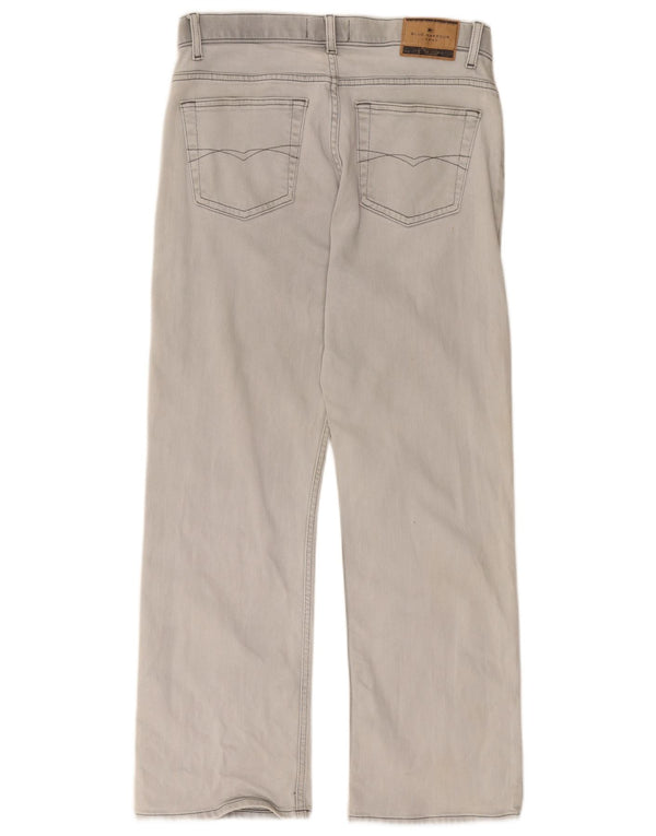 Marks & Spencer Mens Blue Harbour Straight Jeans W34 L29 Grey Cotton