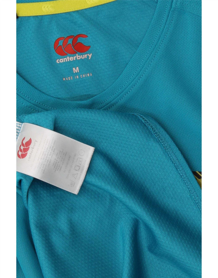 Canterbury Mens Graphic T-Shirt Top Medium Blue Polyester