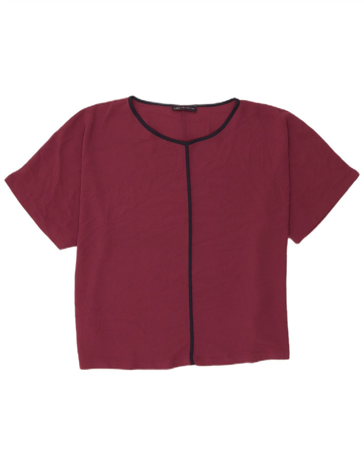 Marks & Spencer Damska bluzka o regularnym kroju UK 20 2XL Burgundowy poliester