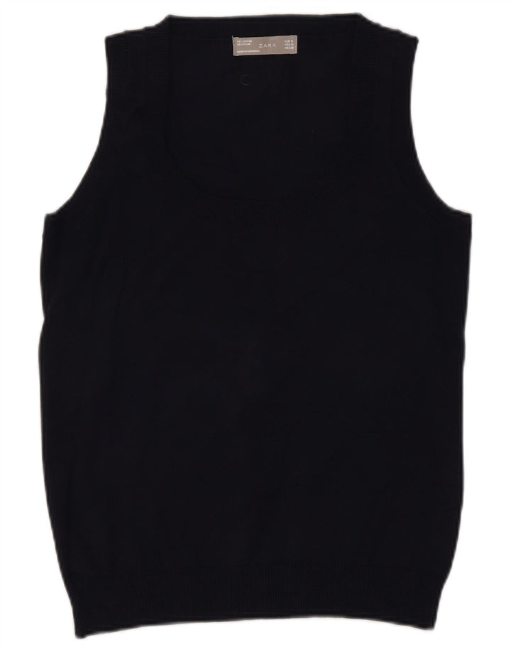 Zara Womens Vest Tank Top UK 12 Medium Black