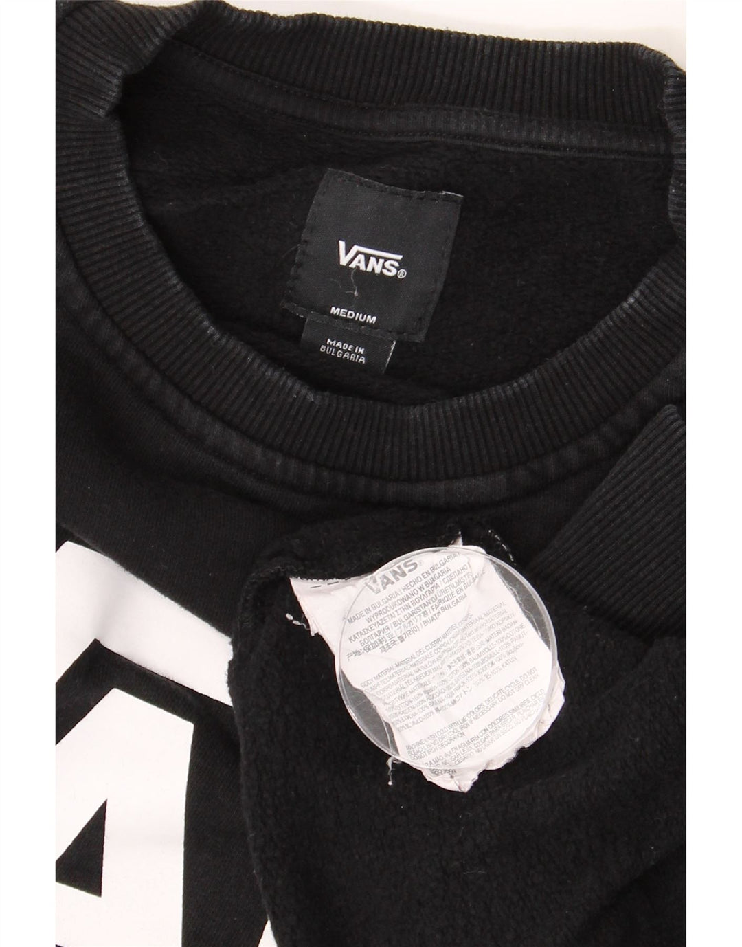 Ανδρικό γραφικό φούτερ VANS, μεσαίο μαύρο βαμβακερό